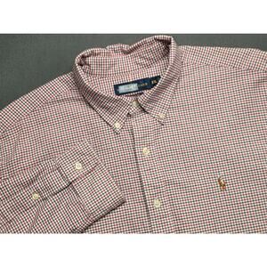 Polo Ralph Lauren Mens Classic Fit 2X Button-up Shirt Plaid Red White Blue